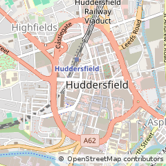 Map of Huddersfield, West Yorkshire
