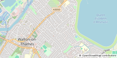 Map of Walton-on-Thames, Surrey