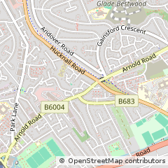 Map of Nottingham, Nottinghamshire