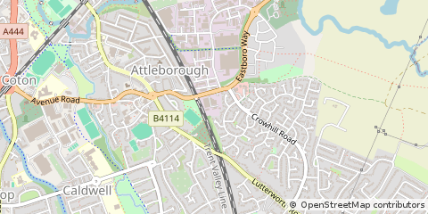 Map of Nuneaton, Warwickshire