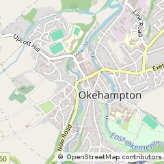 Map of Okehampton, Devon