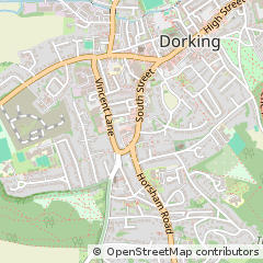 Map of Dorking, Surrey