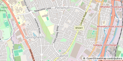 Map of Stoke-on-Trent, Staffordshire
