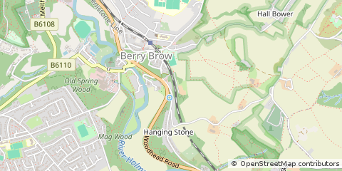 Map of Huddersfield, West Yorkshire