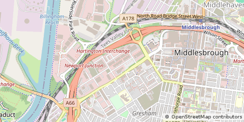 Map of Middlesbrough, Cleveland