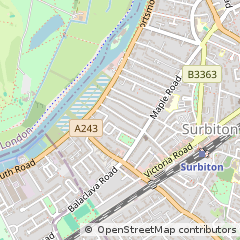 Map of Surbiton, Surrey
