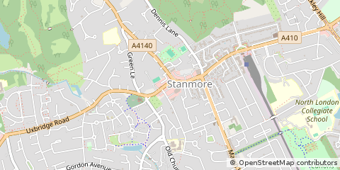 Map of Stanmore, Middlesex