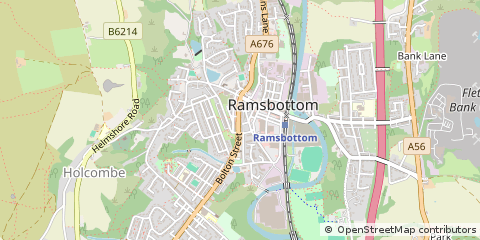 Map of Bury, Lancashire