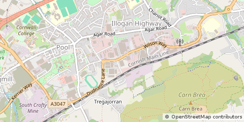 Map of Redruth, Cornwall