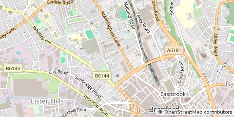 Map of Bradford, West Yorkshire