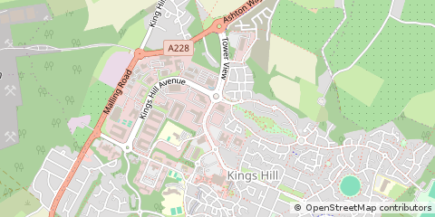 Map of West Malling, Kent
