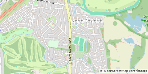 Map of Gosforth, Newcastle-Upon-Tyne
