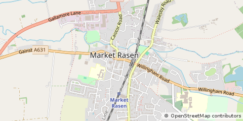Map of Market Rasen, Lincolnshire