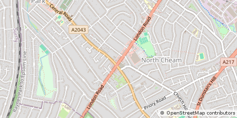 Map of Sutton, Surrey