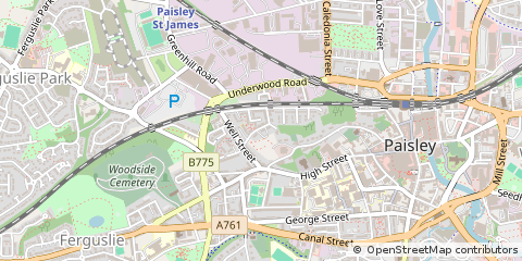 Map of Paisley, Renfrewshire