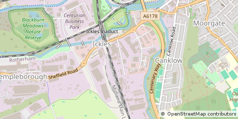 Map of Rotherham, South Yorkshire
