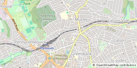 Map of Plymouth, Ottery St. Mary