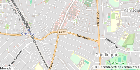 Map of Orpington, Kent