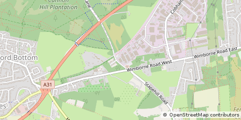 Map of Wimborne, Dorset
