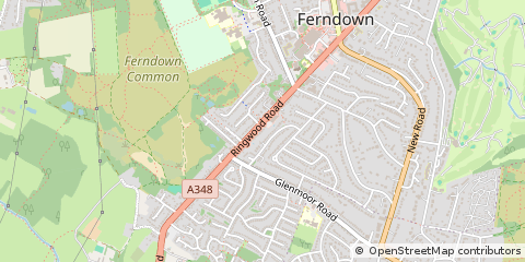 Map of Ferndown, Dorset