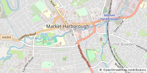 Map of Market Harborough, Leicestershire