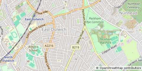 Map of East Dulwich, London