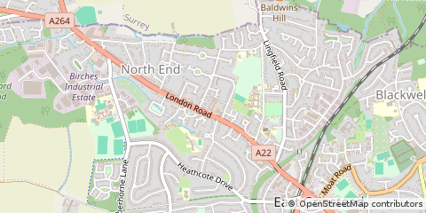 Map of East Grinstead, West Sussex