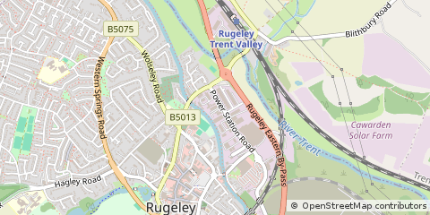 Map of Rugeley, Staffordshire