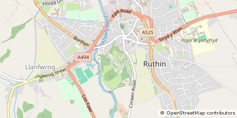 Map of Ruthin, Clwyd