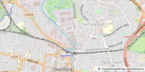 Map of Dartford, Kent