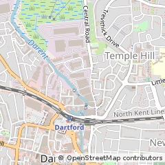 Map of Dartford, Kent