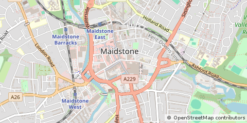 Map of Maidstone, Kent