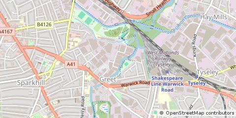 Map of Tyseley, Birmingham
