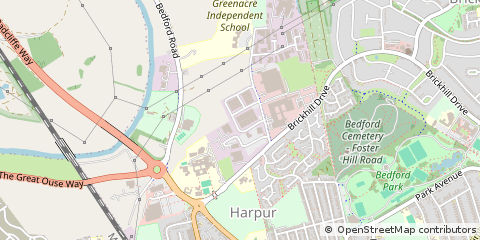 Map of Bedford, Beds