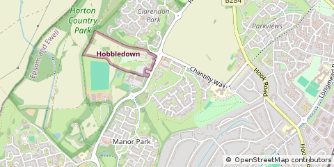 Map of Epsom, Surrey