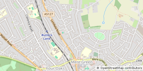 Map of Sutton Coldfield, West Midlands