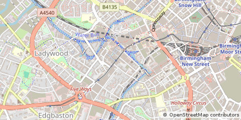 Map of Birmingham, West Midlands