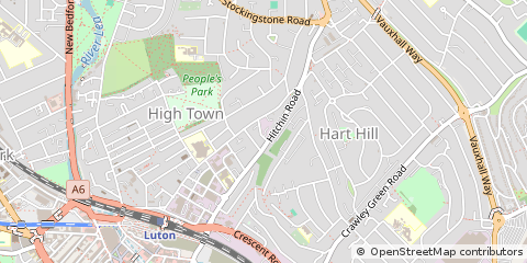 Map of Luton, Bedfordshire