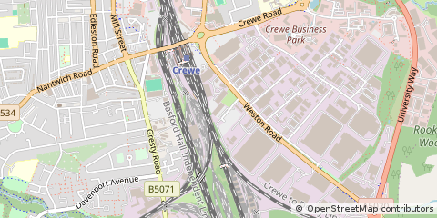 Map of Crewe, Cheshire