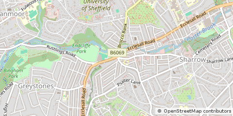 Map of Sheffield, South Yorkshire