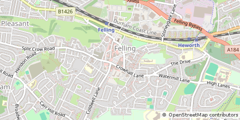 Map of Gateshead