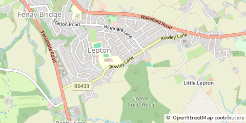 Map of Huddersfield, West Yorkshire