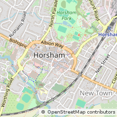 Map of Horsham, West Sussex
