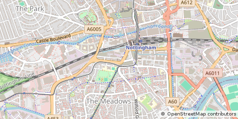 Map of Nottingham, Nottinghamshire