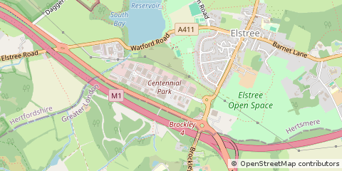 Map of Elstree, Hertfordshire