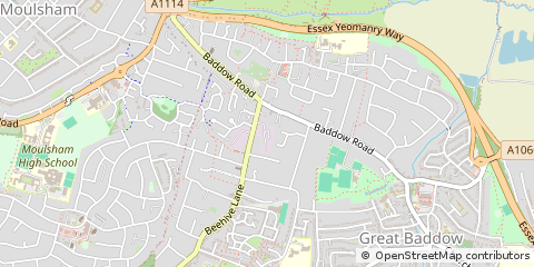 Map of Chelmsford, Essex