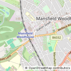 Map of Mansfield Woodhouse, Nottinghamshire