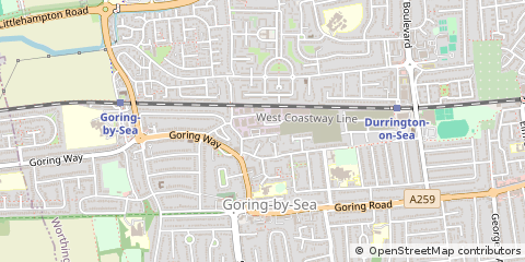Map of Worthing, West Sussex