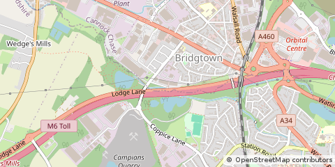 Map of Cannock, Staffordshire