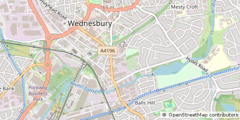 Map of Wednesbury, West Midlands